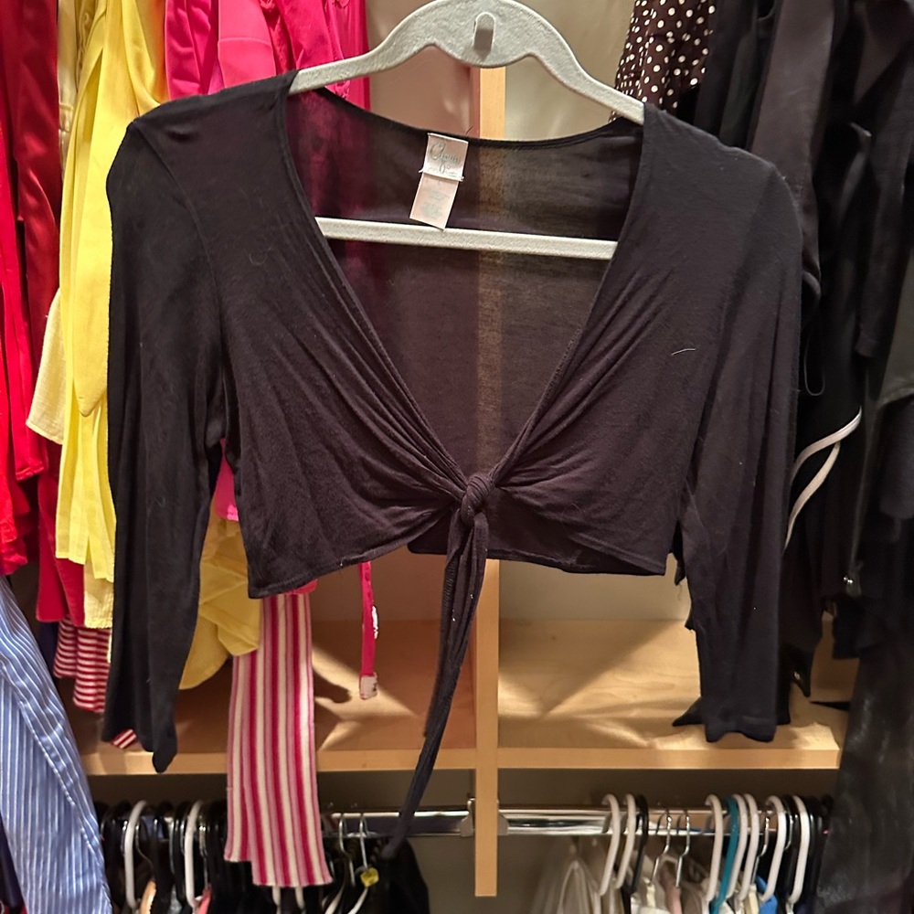 Black Cropped Cardigan